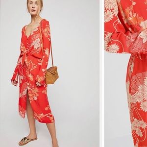 Free People Floral Hot Pepper Combo Dress Size XS